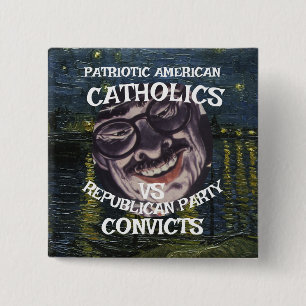 Veroordeelt evangelische christenen DHS CBP Jezus  Vierkante Button 5,1 Cm