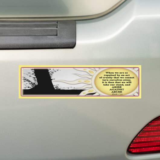 Veroordeling tegen misbruik bumpersticker (Op auto)