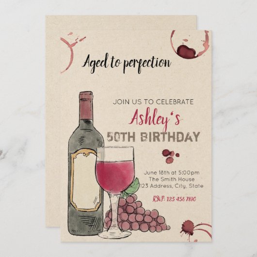 Verouderd aan perfectioneringsuitnodiging kaart (Voorkant / Achterkant)