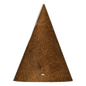 Verouderd bruin leer: klassieke textuur feesthoedjes (Links)