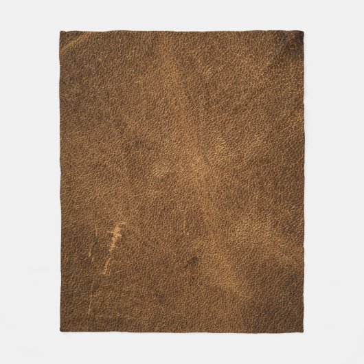 Verouderd bruin leer: klassieke textuur fleece deken (Voorkant)