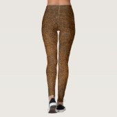 Verouderd bruin leer: klassieke textuur leggings (Achterkant)