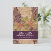 Verouderd druivenwijnstok bruiloft tafelnummer zit (Staand voorkant)