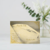 verouderd fotostijl opslaan van de datum bruiloft briefkaart (Staand voorkant)