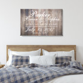 Verouderd Hout Bruiloft Canvas Print (Insitu (Slaapkamer))