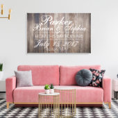 Verouderd Hout Bruiloft Canvas Print (Insitu (Woonkamer))