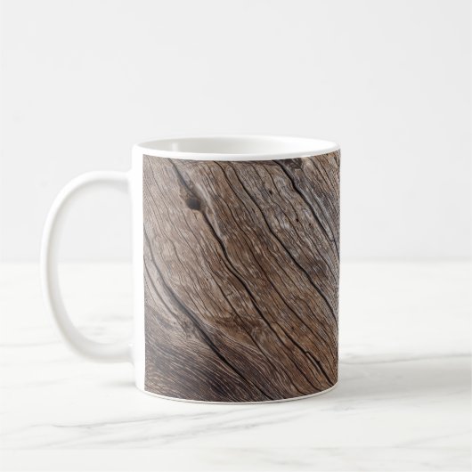 Verouderd hout: rustieke textuur achtergrond. koffiemok (Links)