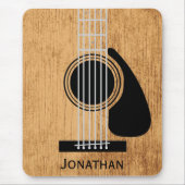 Verouderd houten akoestisch gitaar monogram muismat (Voorkant)