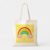 Verouderd papier gesneden regenboog en roze wolken tote bag (Achterkant)