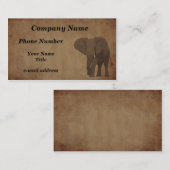 Verouderd papier - Olifant Visitekaartje (Voorkant / Achterkant)