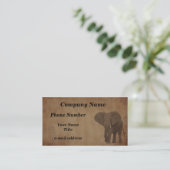 Verouderd papier - Olifant Visitekaartje (Staand voorkant)