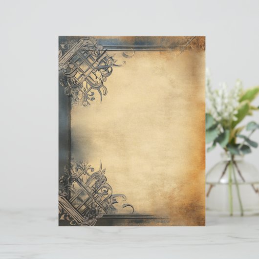 Verouderd  perkament papier decoratieve rand (Staand voorkant)