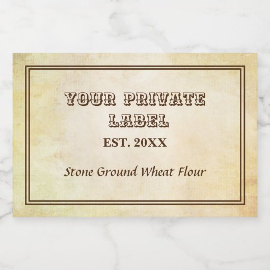  verouderd perkament uw privélabel voedselcontainer etiket (Enkel label)