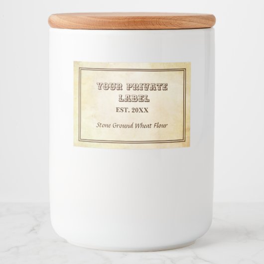  verouderd perkament uw privélabel voedselcontainer etiket (Voorkant)