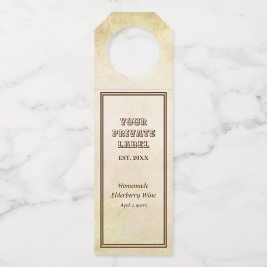  verouderd perkamentwijn uw eigen label (Voorkant)