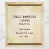  verouderd perkamentwijn uw eigen label wijn etiket (Enkel label)