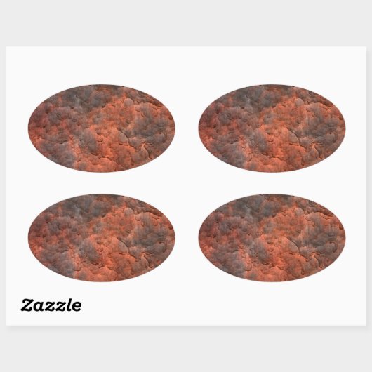 Verouderd roest metaal ovale sticker (Vel)