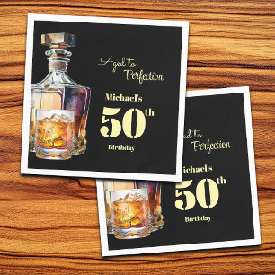 Verouderd tot in perfectie Heren 50ste Whiskey Ver Servet