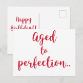 Verouderd tot in perfectie | Leuke quote / Verjaar Briefkaart (Voorkant / Achterkant)