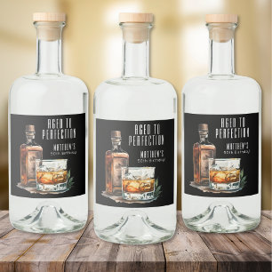 Verouderd tot in perfectie Whiskey Heren Verjaarda Likeurfles Etiket