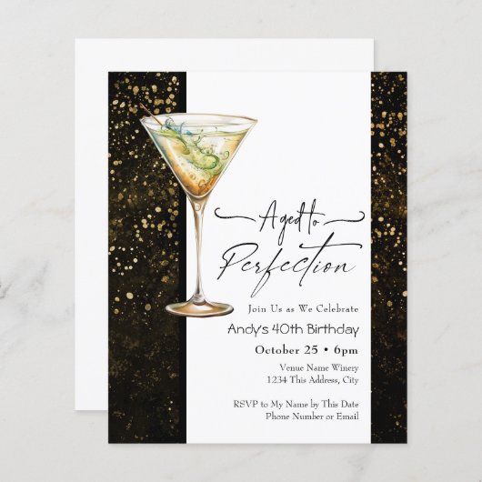 Verouderd tot Perfect 40th Birthday Invitation (Voorkant / Achterkant)