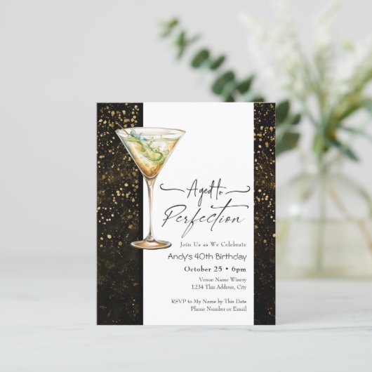 Verouderd tot Perfect 40th Birthday Invitation (Staand voorkant)