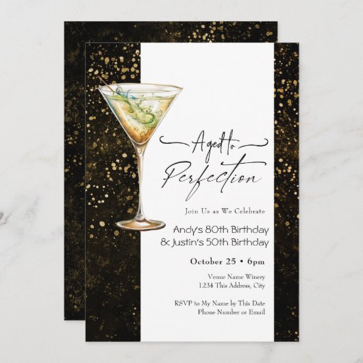 Verouderd tot Perfect Double Adult Verjaardag uitn Kaart (Voorkant / Achterkant)