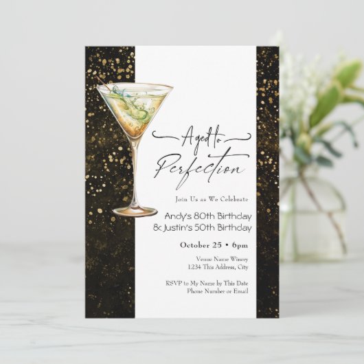 Verouderd tot Perfect Double Adult Verjaardag uitn Kaart (Staand voorkant)