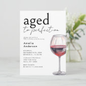 Verouderd Tot Perfecte Eenvoudig Wijn Elke Verjaar Kaart (Staand voorkant)