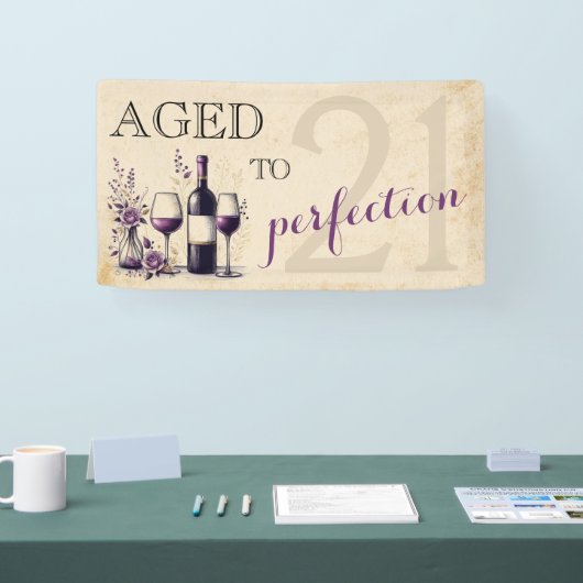 Verouderd tot perfectie 21e verjaardag spandoek (Beurs)