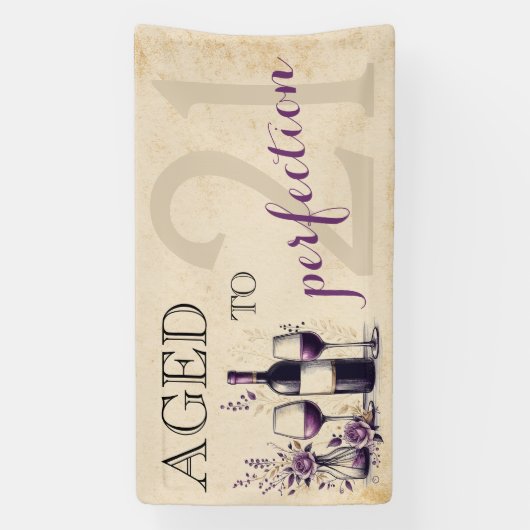 Verouderd tot perfectie 21e verjaardag spandoek (Verticaal)