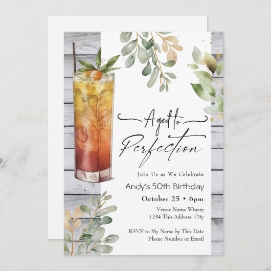 Verouderd tot perfectie 50ste verjaardag Floral Kaart (Voorkant / Achterkant)