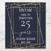 Verouderd tot Perfectie  Blauw Goud Verjaardag Wijn Etiket (Enkel label)