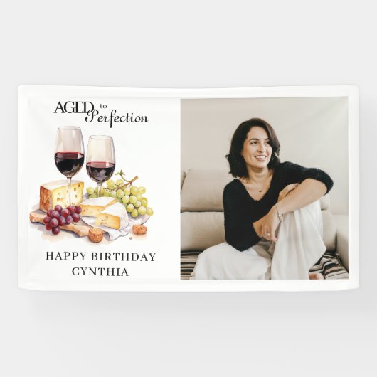 Verouderd tot perfectie Elegante wijn 50e verjaard Spandoek (Horizontaal)