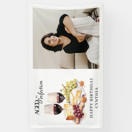 Verouderd tot perfectie Elegante wijn 50e verjaard Spandoek (Verticaal)