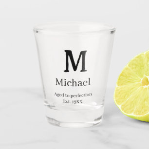 Verouderd tot perfectie est. 19XX monogram naam le Shot Glas
