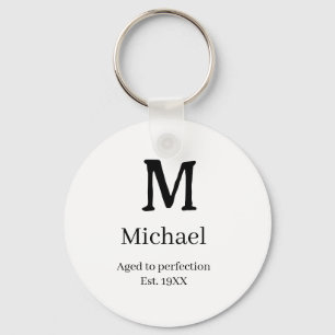 Verouderd tot perfectie est. 19XX monogram naam le Sleutelhanger