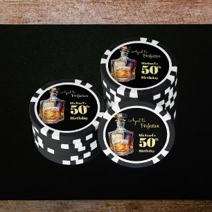 Verouderd tot perfectie Heren 50ste Whiskey Verjaa Poker Chips