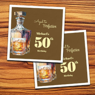 Verouderd tot perfectie Heren 50ste Whiskey Verjaa Servet