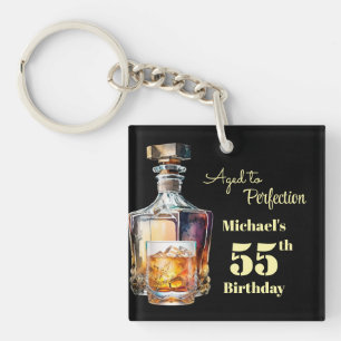 Verouderd tot perfectie Heren 55e Whiskey Verjaard Sleutelhanger
