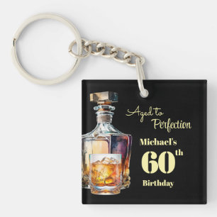 Verouderd tot perfectie Heren 60ste Whiskey Verjaa Sleutelhanger