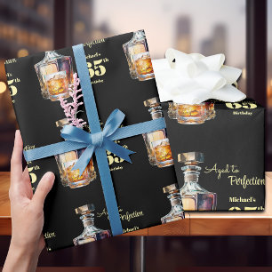 Verouderd tot perfectie Heren 65e Whiskey-verjaard Cadeaupapier
