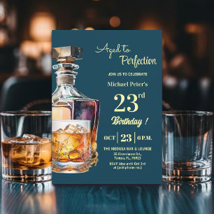Verouderd tot perfectie Mannen 23e Whiskey Verjaar Kaart