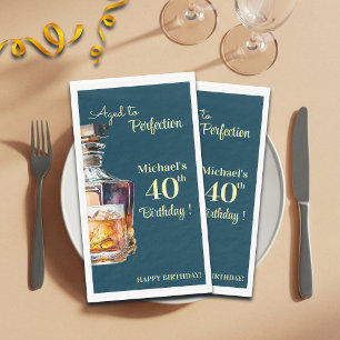 Verouderd tot perfectie mannen 40ste whisky verjaa servet