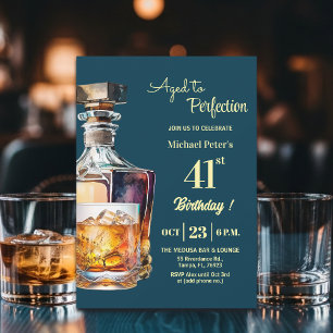 Verouderd tot perfectie Mannen 41ste Whiskey Verja Kaart