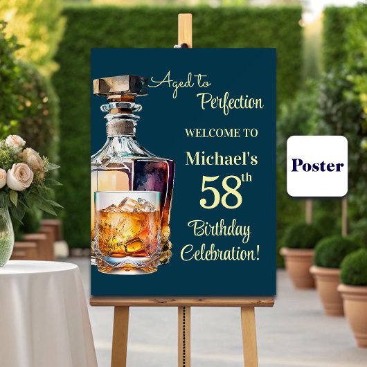 Verouderd tot perfectie Mannen 58ste whisky verjaa Poster