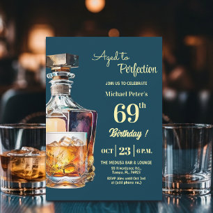 Verouderd tot perfectie Mannen 69e Whiskey Verjaar Kaart