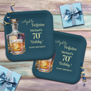 Verouderd tot perfectie Mannen 70ste Whiskey Verja Papieren Bordje