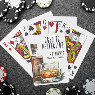 Verouderd Tot Perfectie Mannen Verjaardag Whiskey Pokerkaarten