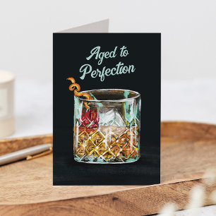 Verouderd tot perfectie Top Shelf Whiskey Verjaard Notitiekaartje